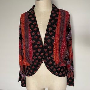 Carole Little vintage lightweight multicolor and black print jacket sz 8